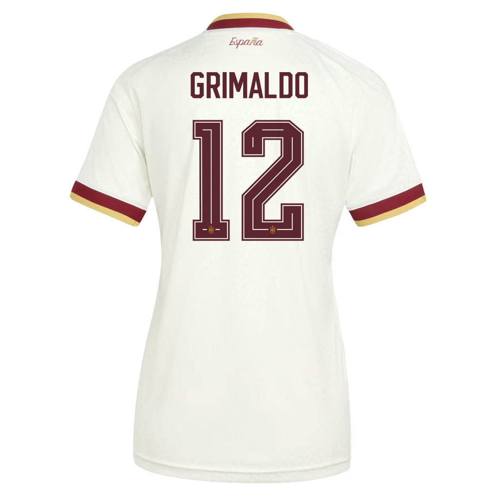 Álex Grimaldo 12 Women's Spain National Team 2026 Away Jersey - White
