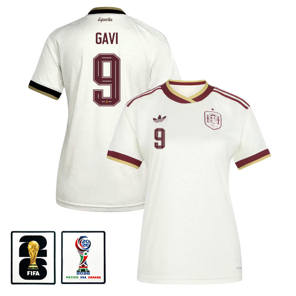 Gavi 9 Women's Spain National Team 2026 Away Jersey - White