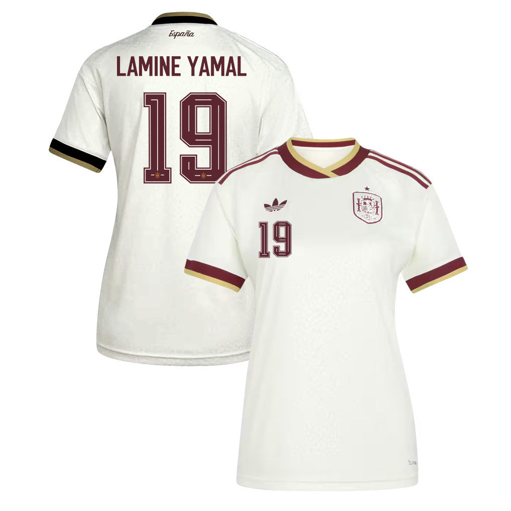 Lamine Yamal 19 Women's Spain National Team 2026 Away Jersey - White