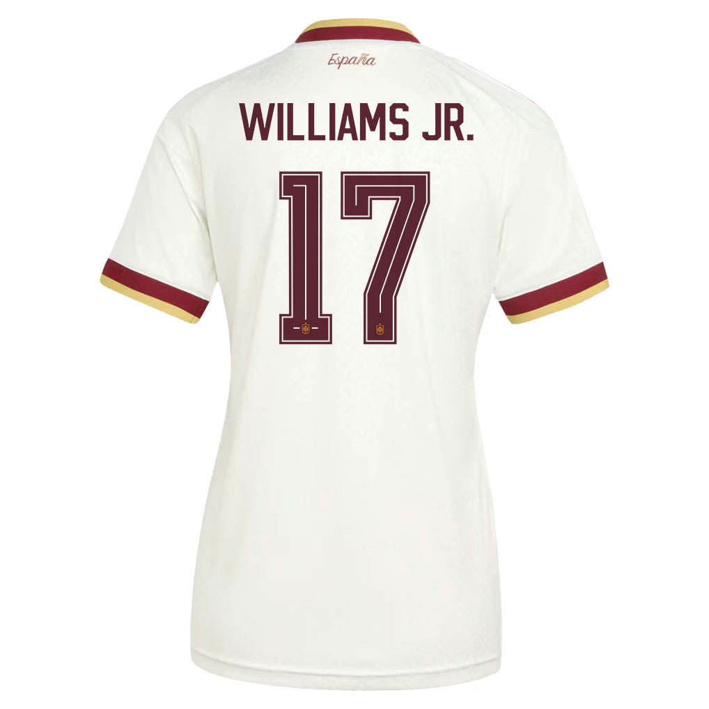 Nico Williams 17 Women's Spain National Team 2026 Away Jersey - White