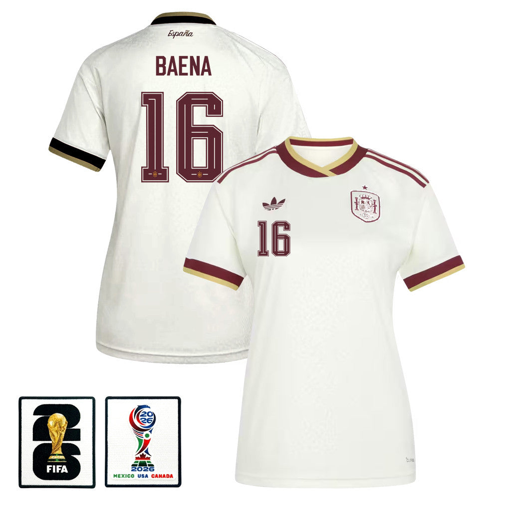 Alex Baena 16 Women's Spain National Team 2026 Away Jersey - White
