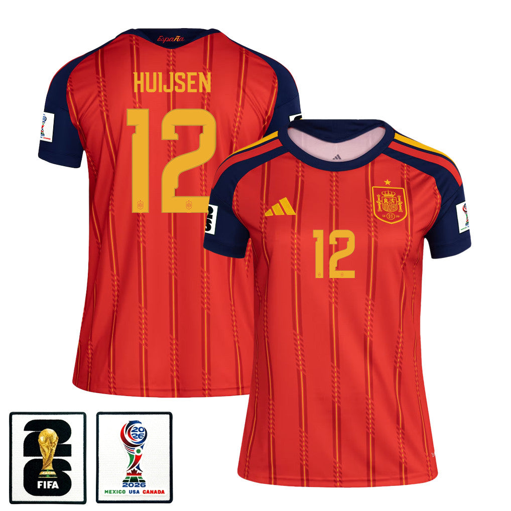 Dean Huijsen 12 Women's Spain National Team 2026 Home Jersey - Red