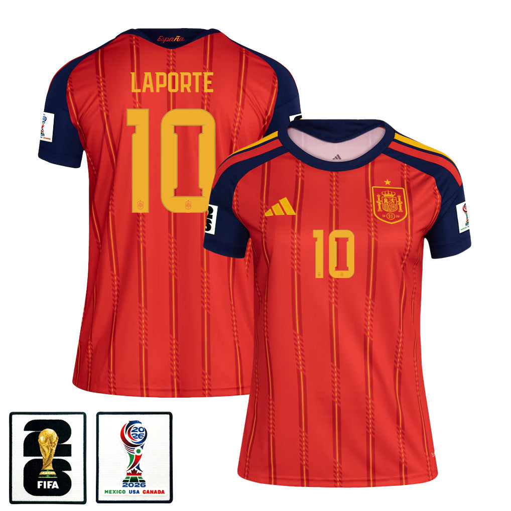 Aymeric Laporte 10 Women's Spain National Team 2026 Home Jersey - Red