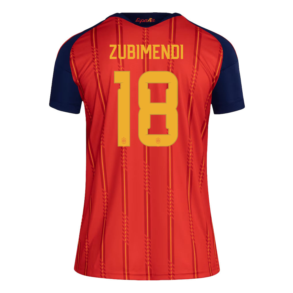 Martin Zubimendi 18 Women's Spain National Team 2026 Home Jersey - Red