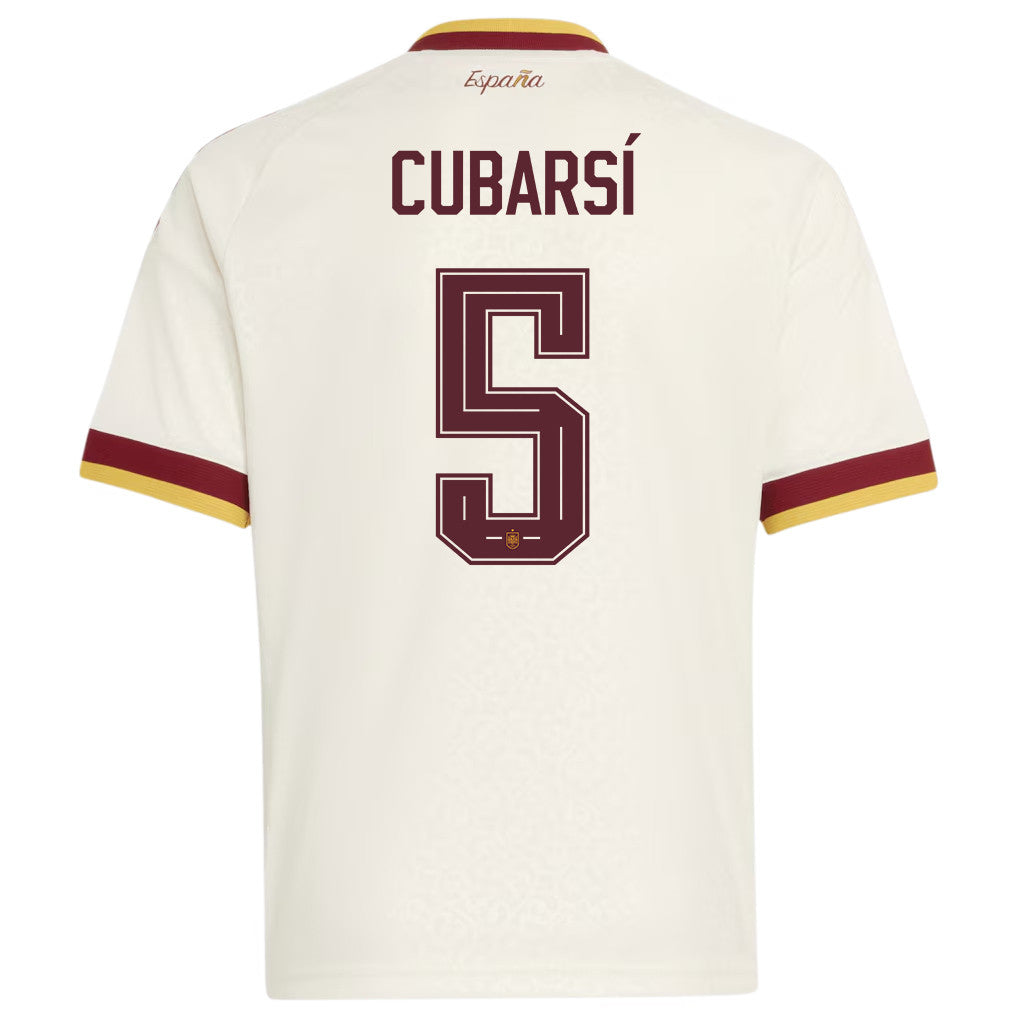 Pau Cubarsí 5 Spain National Team 2026 Youth Away Jersey - White