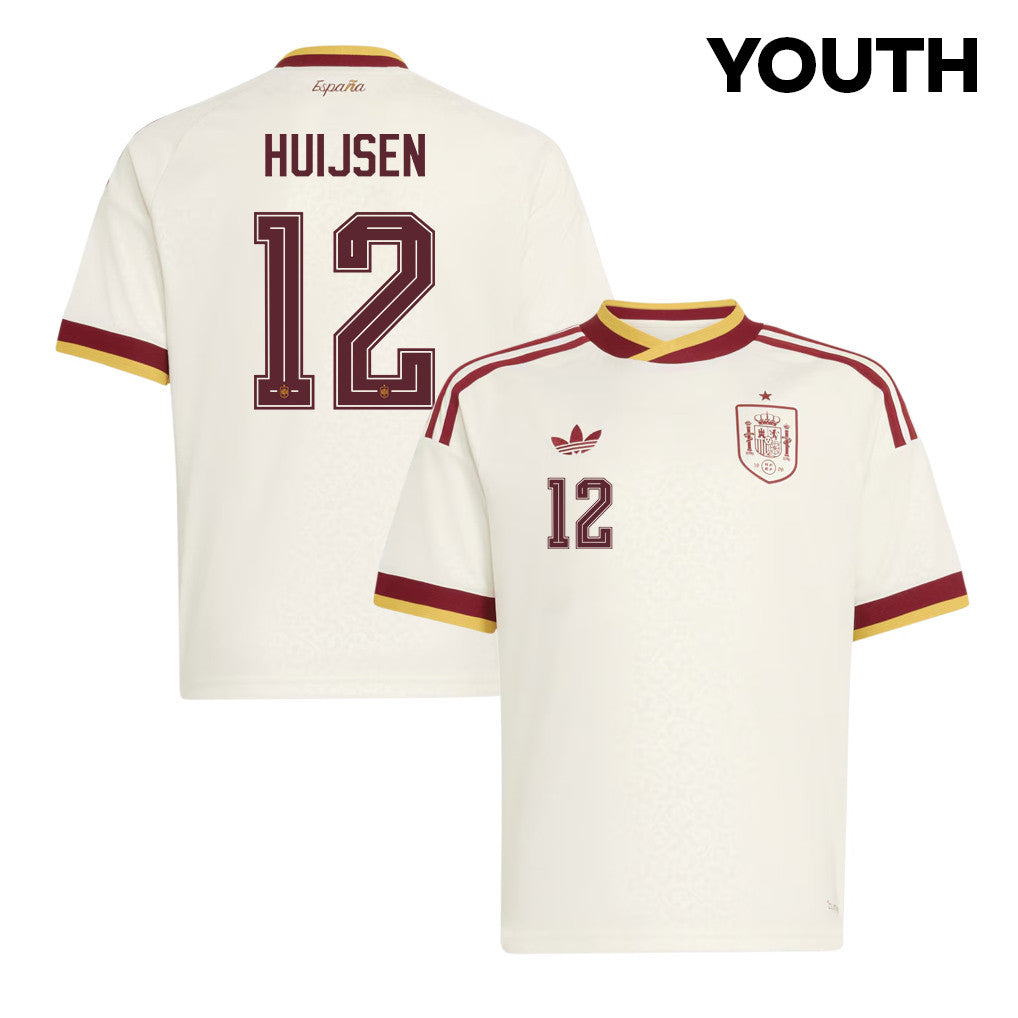 Dean Huijsen 12 Spain National Team 2026 Youth Away Jersey - White