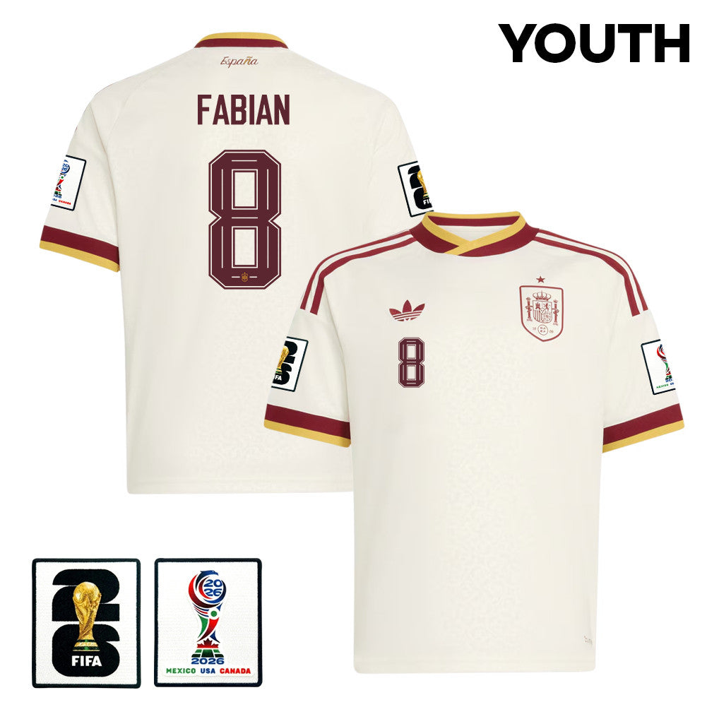 Fabián Ruiz 8 Spain National Team 2026 Youth Away Jersey - White