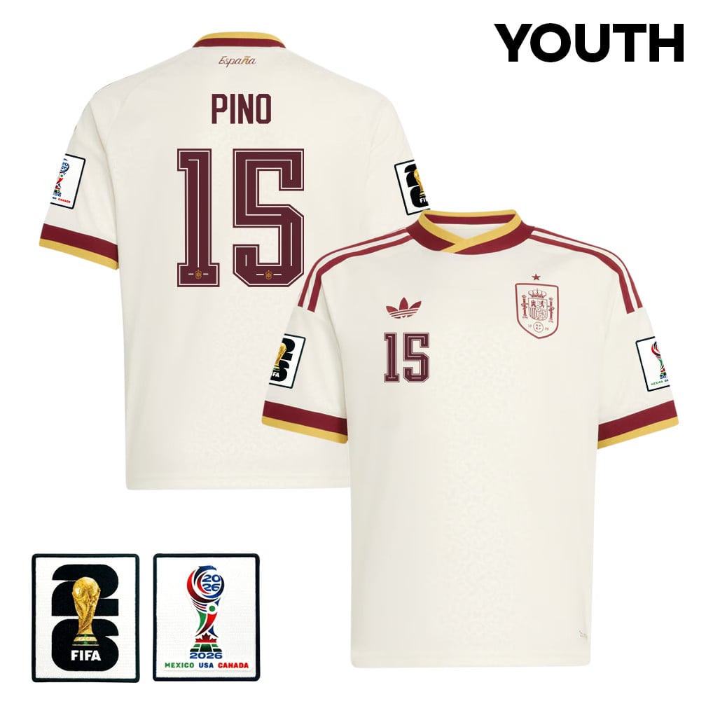 Yeremy Pino 15 Spain National Team 2026 Youth Away Jersey - White