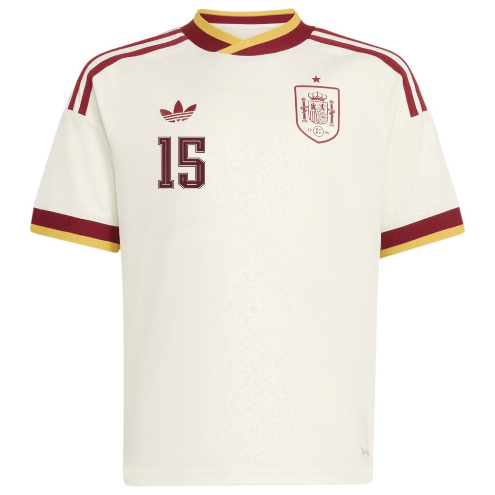 Yeremy Pino 15 Spain National Team 2026 Youth Away Jersey - White