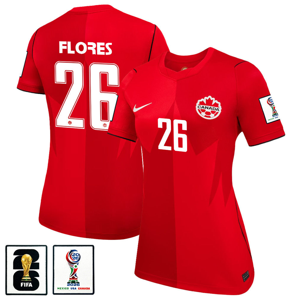Marcelo Flores 26 Women's Canada National Team 2026 Home Jersey - Red