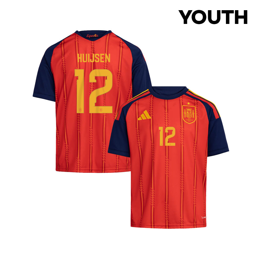 Dean Huijsen 12 Youth Spain National Team 2026 Home Jersey - Red