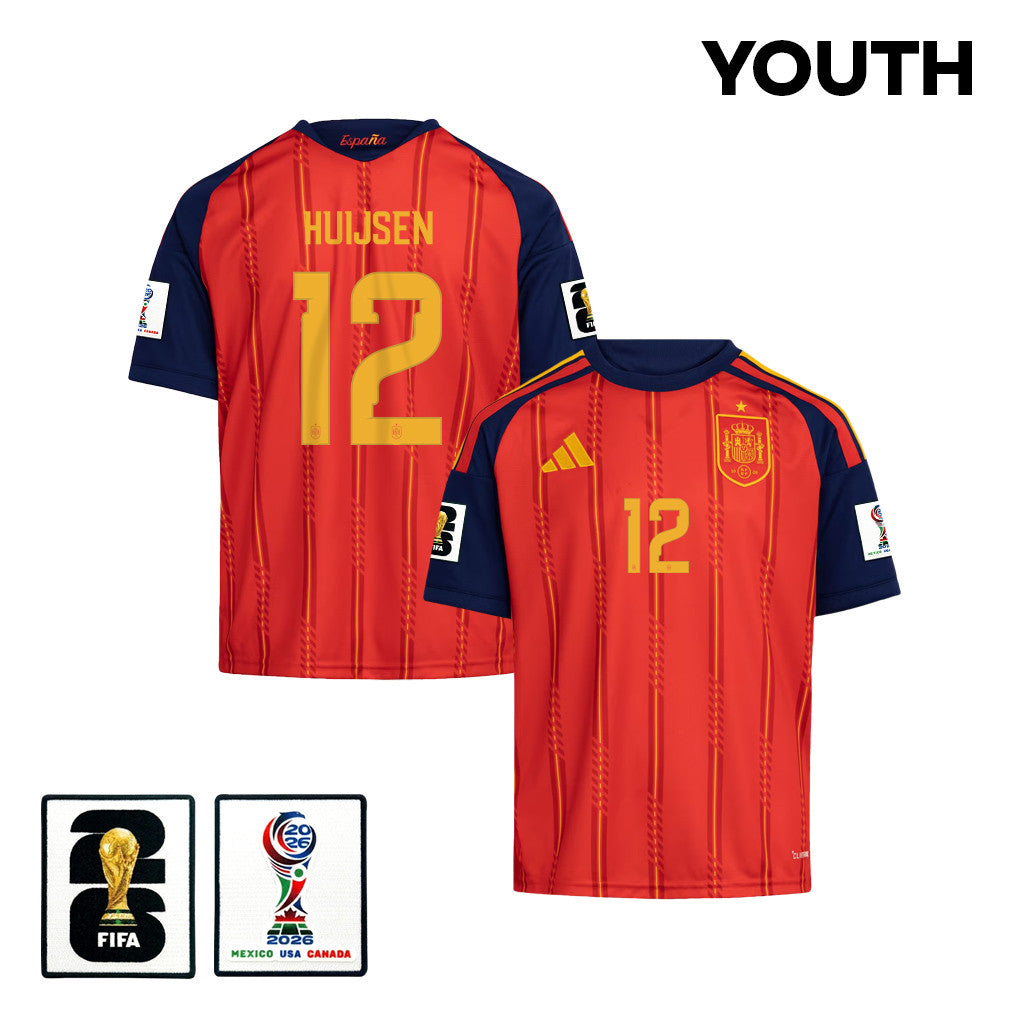 Dean Huijsen 12 Youth Spain National Team 2026 Home Jersey - Red