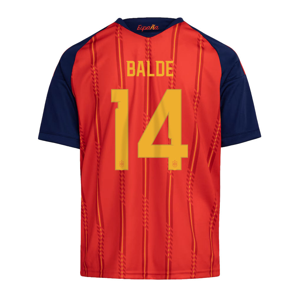 Alejandro Balde 14 Youth Spain National Team 2026 Home Jersey - Red