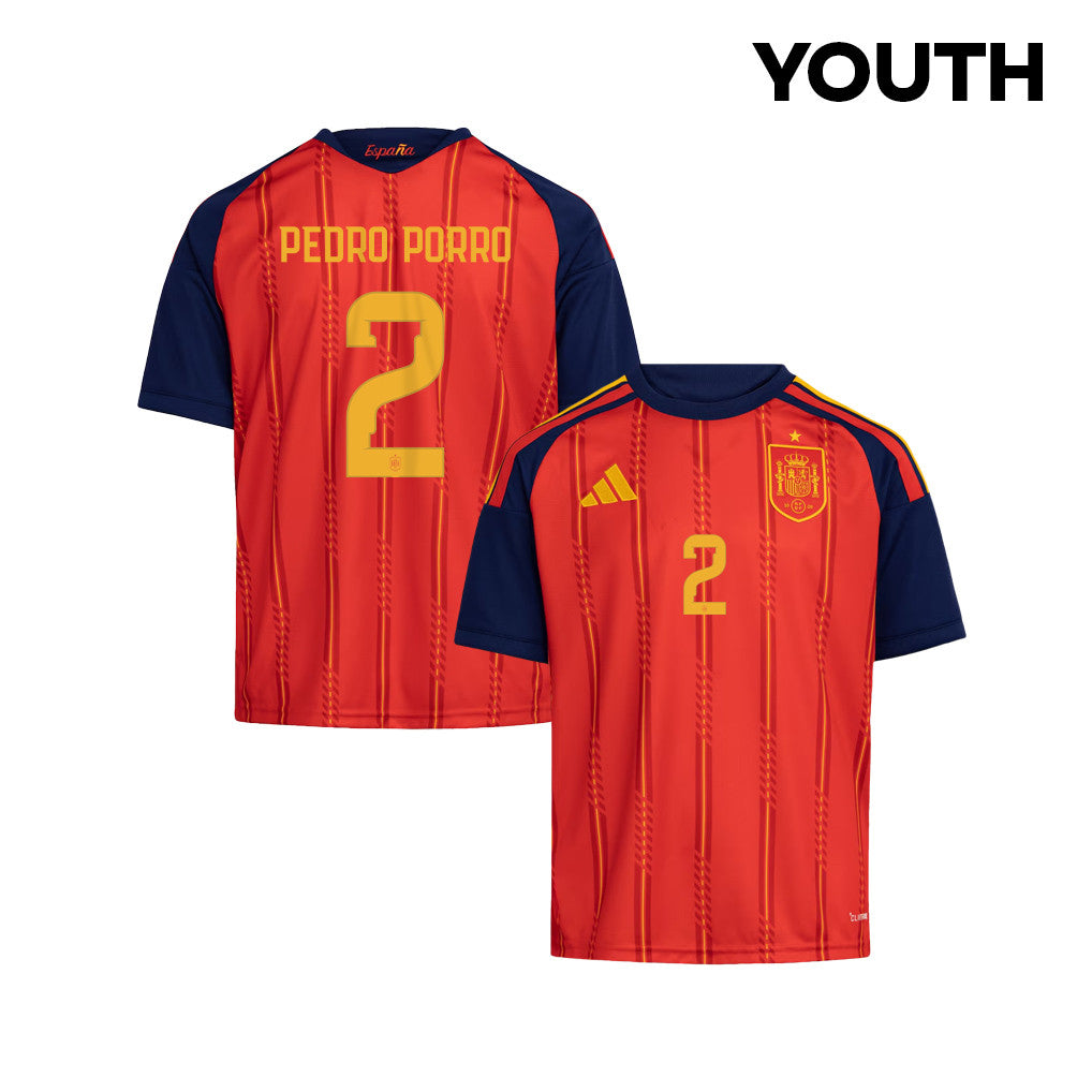Pedro Porro 2 Youth Spain National Team 2026 Home Jersey - Red