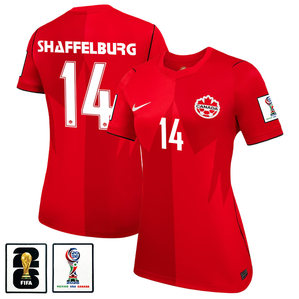 Jacob Shaffelburg 14 Women's Canada National Team 2026 Home Jersey - Red