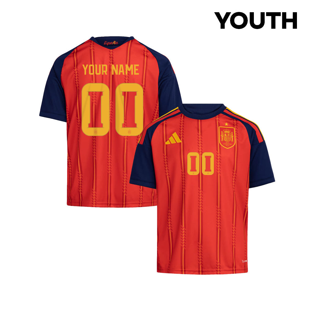 Spain National Team 2026 Youth Personalized Home Jersey - Red