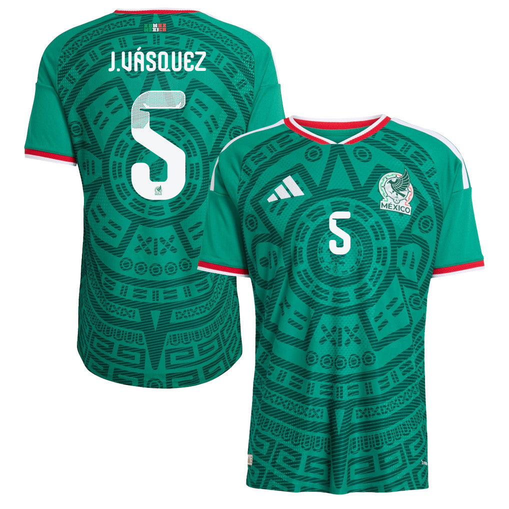 Johan Vásquez 5 Mexico National Team 2026 Home Jersey - Green, Men