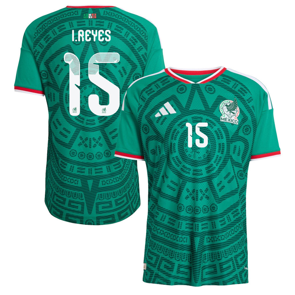 Israel Reyes 15 Mexico National Team 2026 Home Jersey - Green, Men