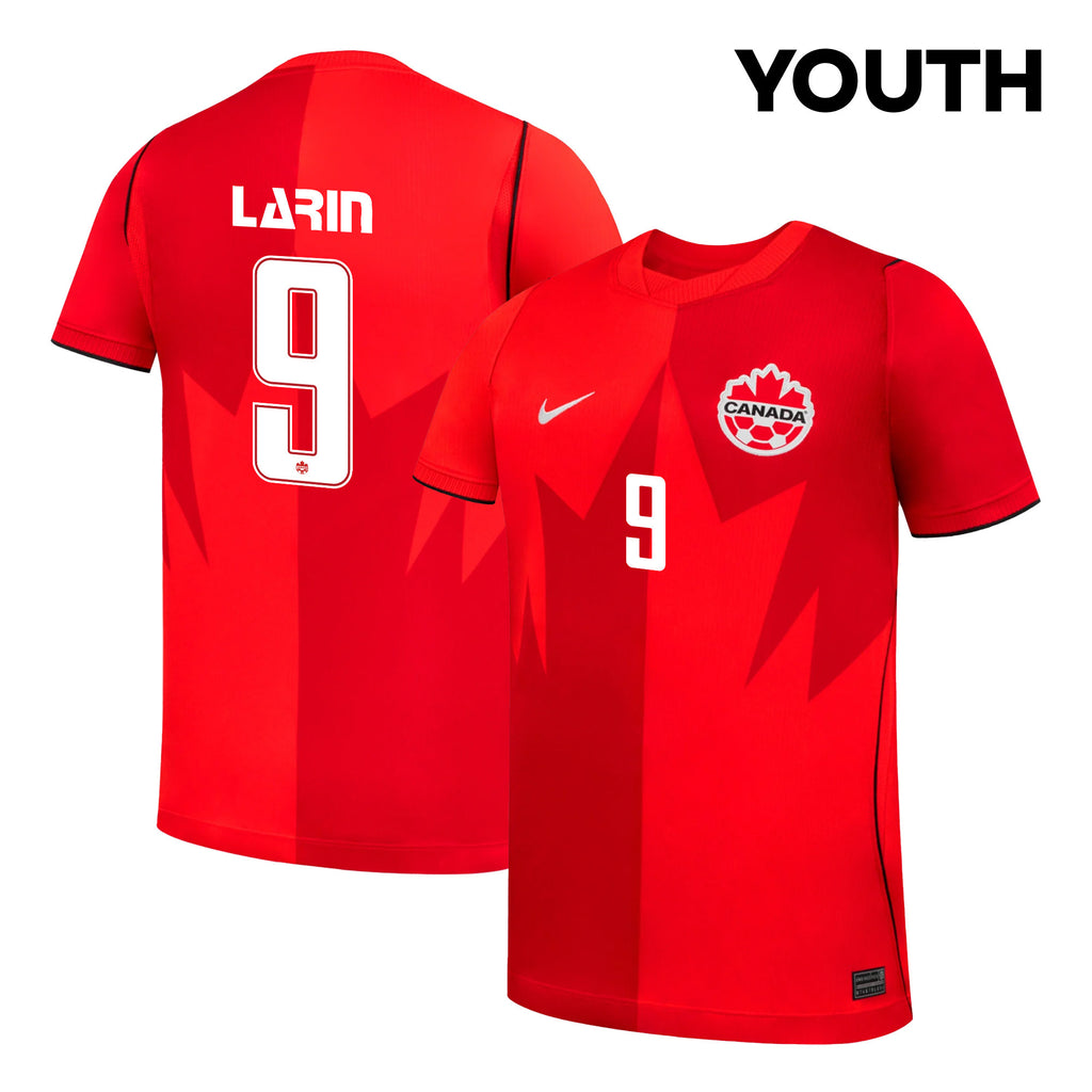 Cyle Larin 9 Youth Canada National Team 2026 Home Jersey - Red
