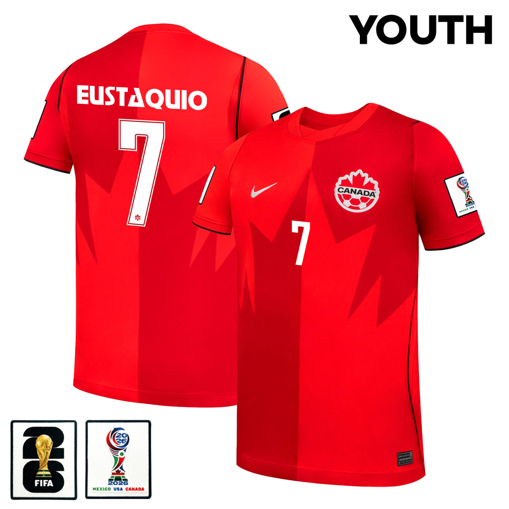 Stephen Eustáquio 7 Youth Canada National Team 2026 Home Jersey - Red