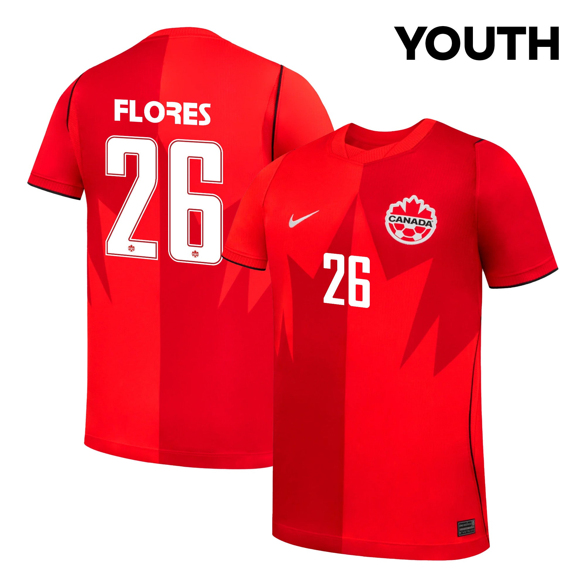 Marcelo Flores 26 Youth Canada National Team 2026 Home Jersey - Red