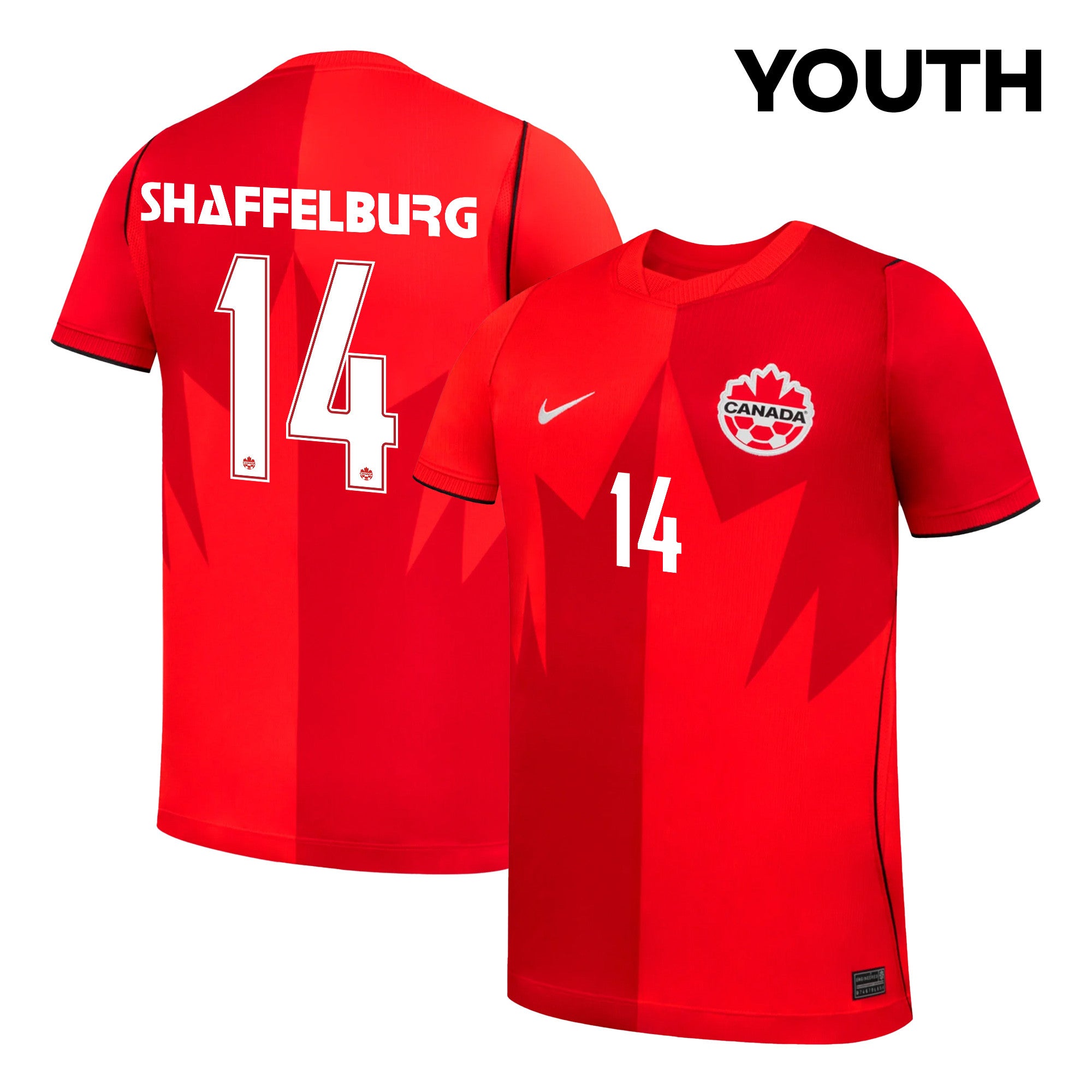 Jacob Shaffelburg 14 Youth Canada National Team 2026 Home Jersey - Red