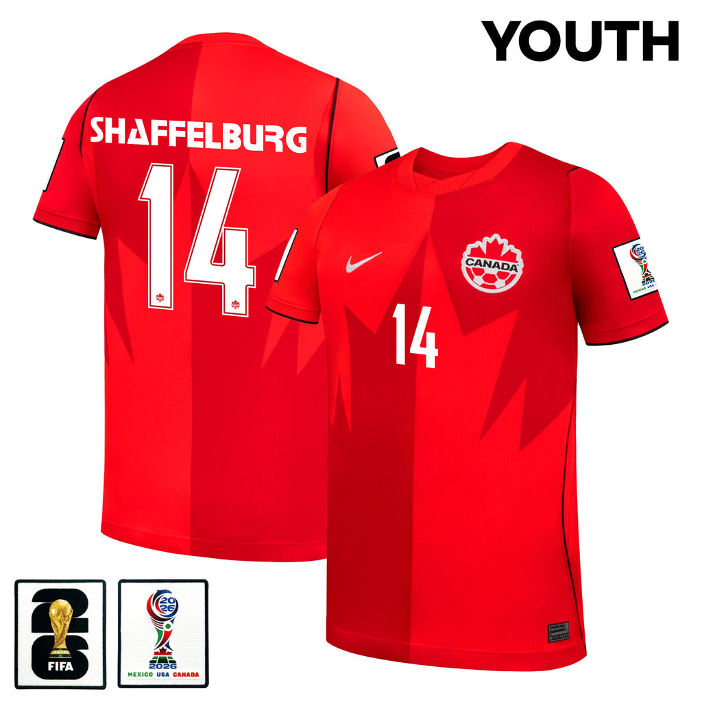 Jacob Shaffelburg 14 Youth Canada National Team 2026 Home Jersey - Red