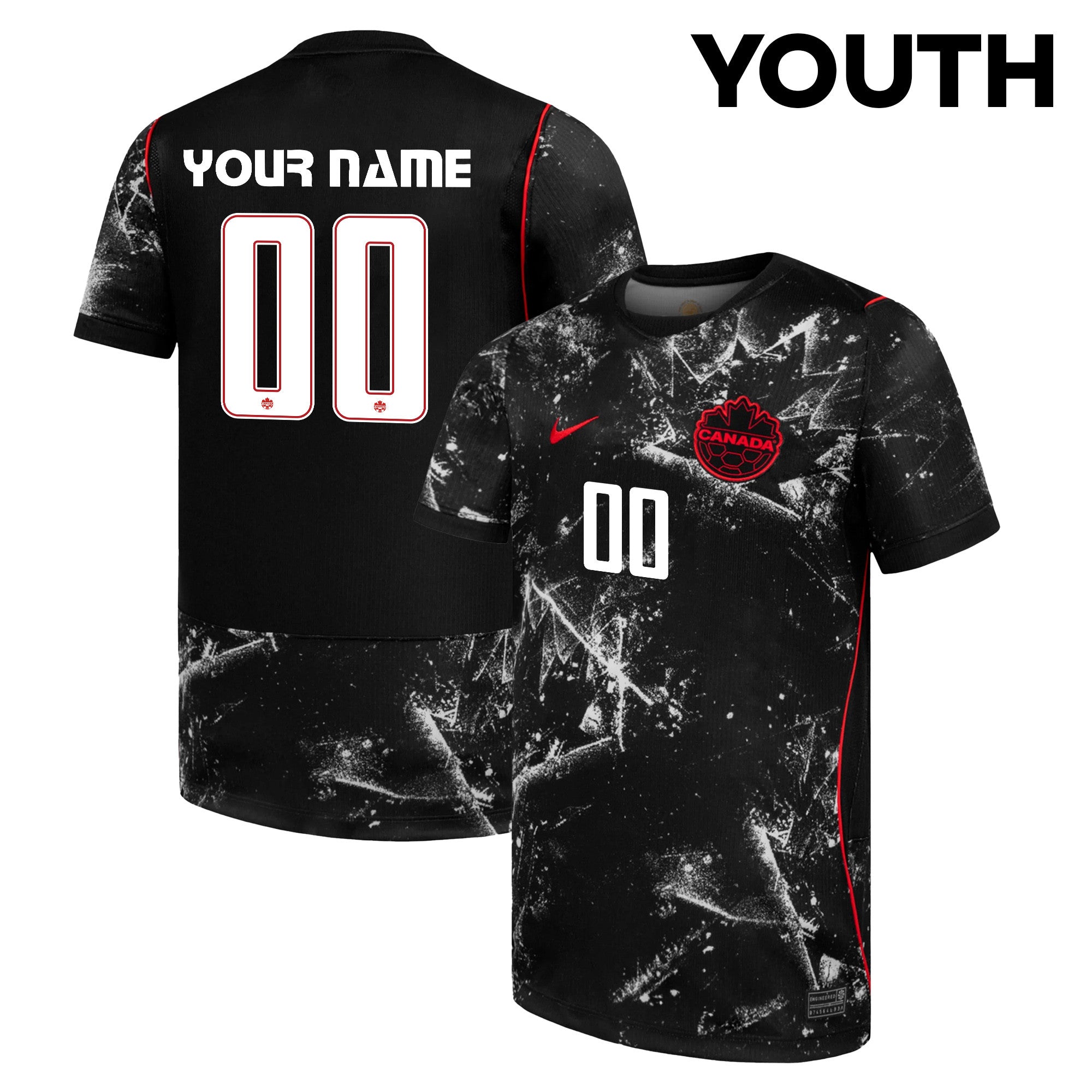 Canada National Team 2026 Youth Personalized Away Jersey - Black