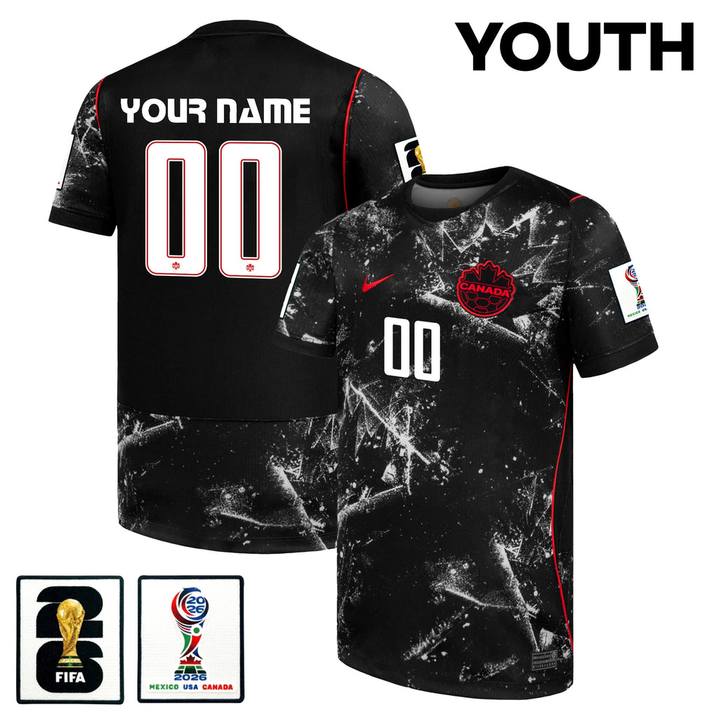Canada National Team 2026 Youth Personalized Away Jersey - Black