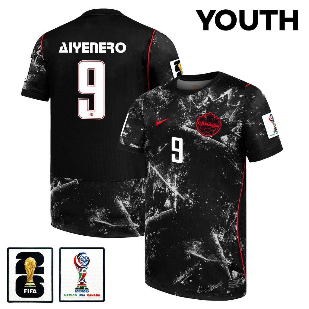 Marius Aiyenero 9 Youth Canada National Team 2026 Away Jersey - Black
