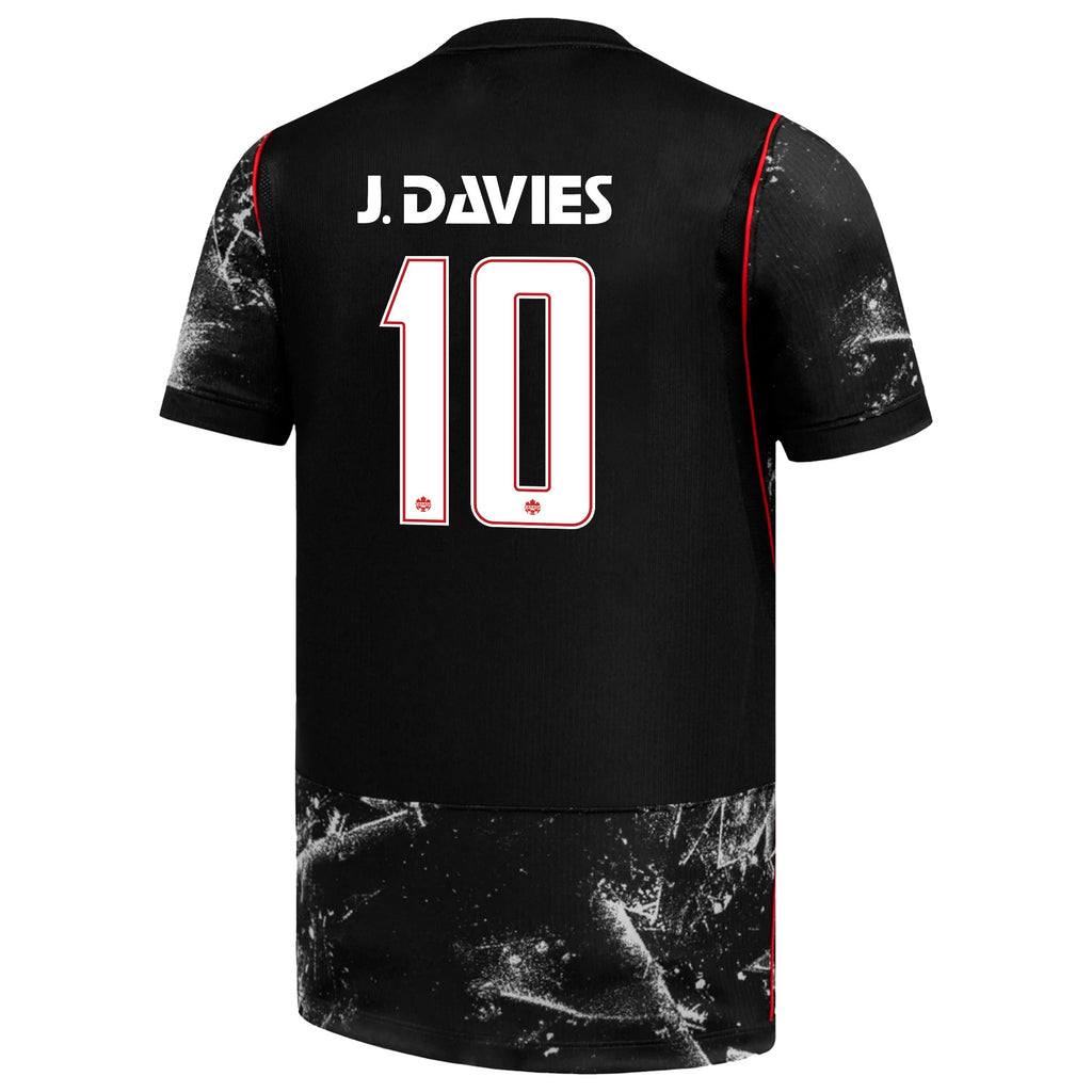 Jonathan David 10 Youth Canada National Team 2026 Away Jersey - Black