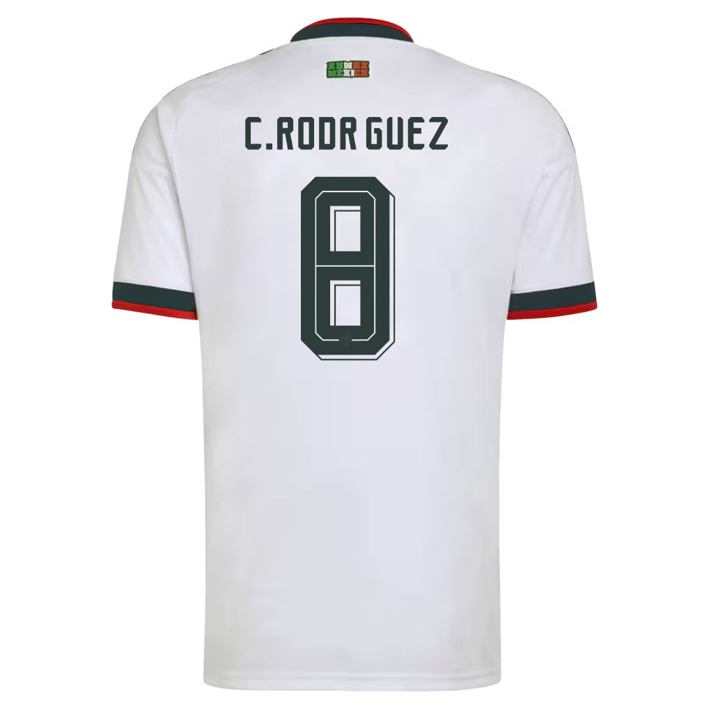 Carlos Rodríguez 8 Mexico National Team 2026 Away Jersey - White, Men
