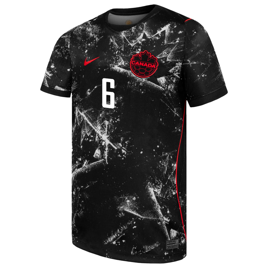 Mathieu Choinière 6 Youth Canada National Team 2026 Away Jersey - Black