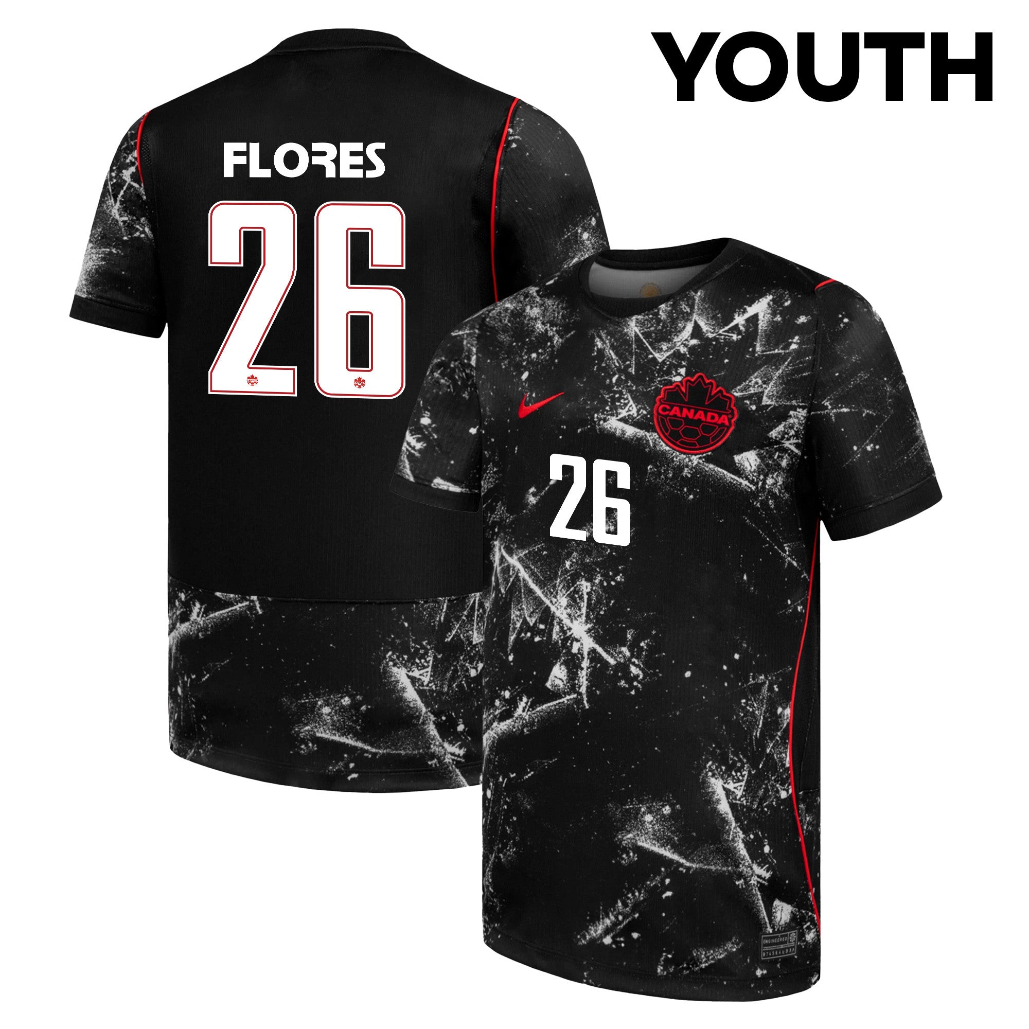 Marcelo Flores 26 Youth Canada National Team 2026 Away Jersey - Black