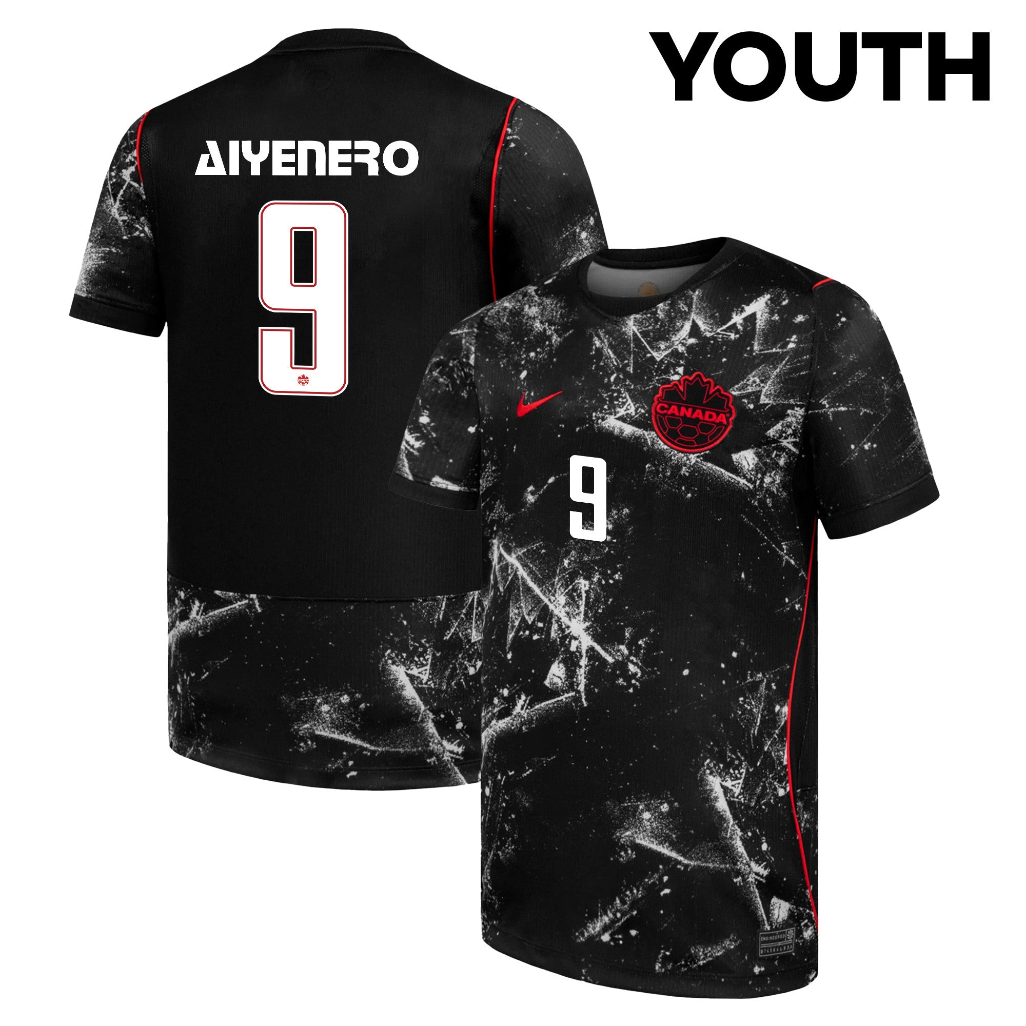 Marius Aiyenero 9 Youth Canada National Team 2026 Away Jersey - Black