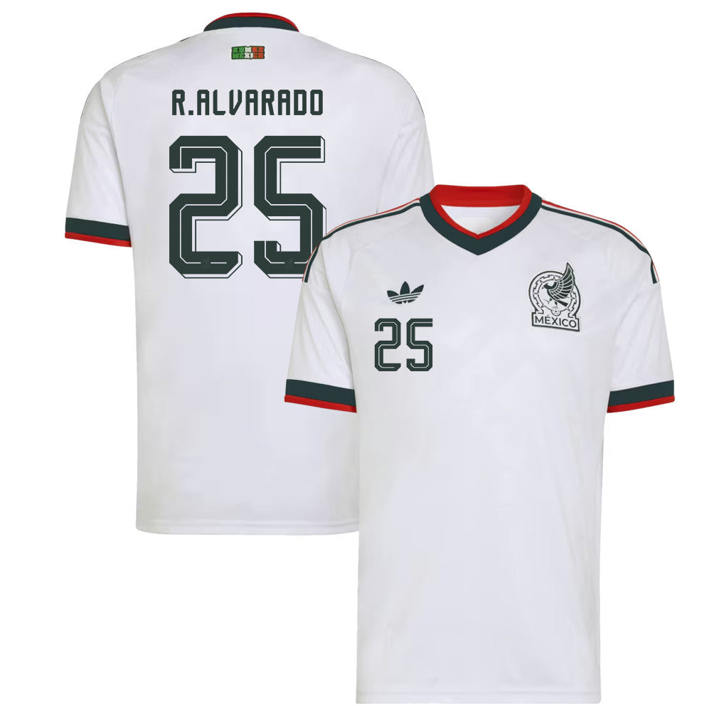 Roberto Alvarado 25 Mexico National Team 2026 Away Jersey - White, Men