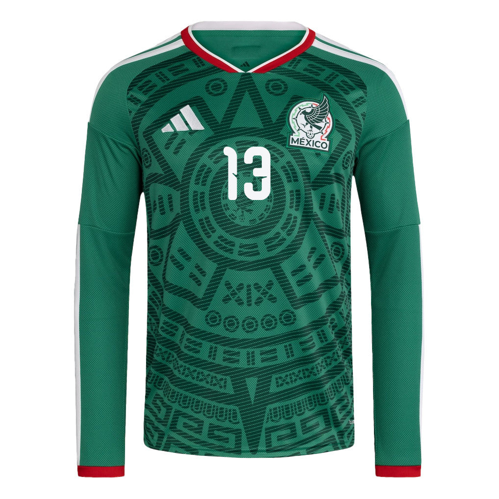Guillermo Ochoa 13 Mexico National Team 2026 Home Long Sleeve Jersey - Green