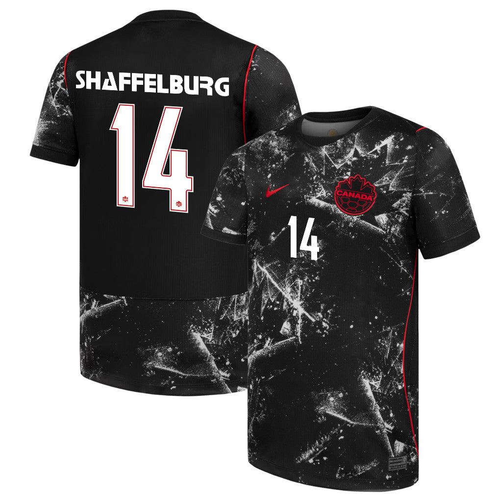 Jacob Shaffelburg 14 Canada National Team 2026 Away Jersey - Black, Men