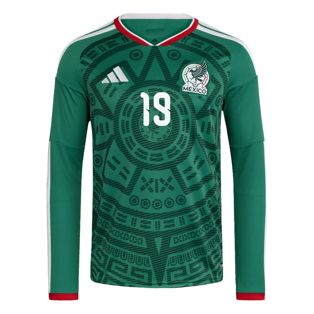 Jorge Sánchez 19 Mexico National Team 2026 Home Long Sleeve Jersey - Green