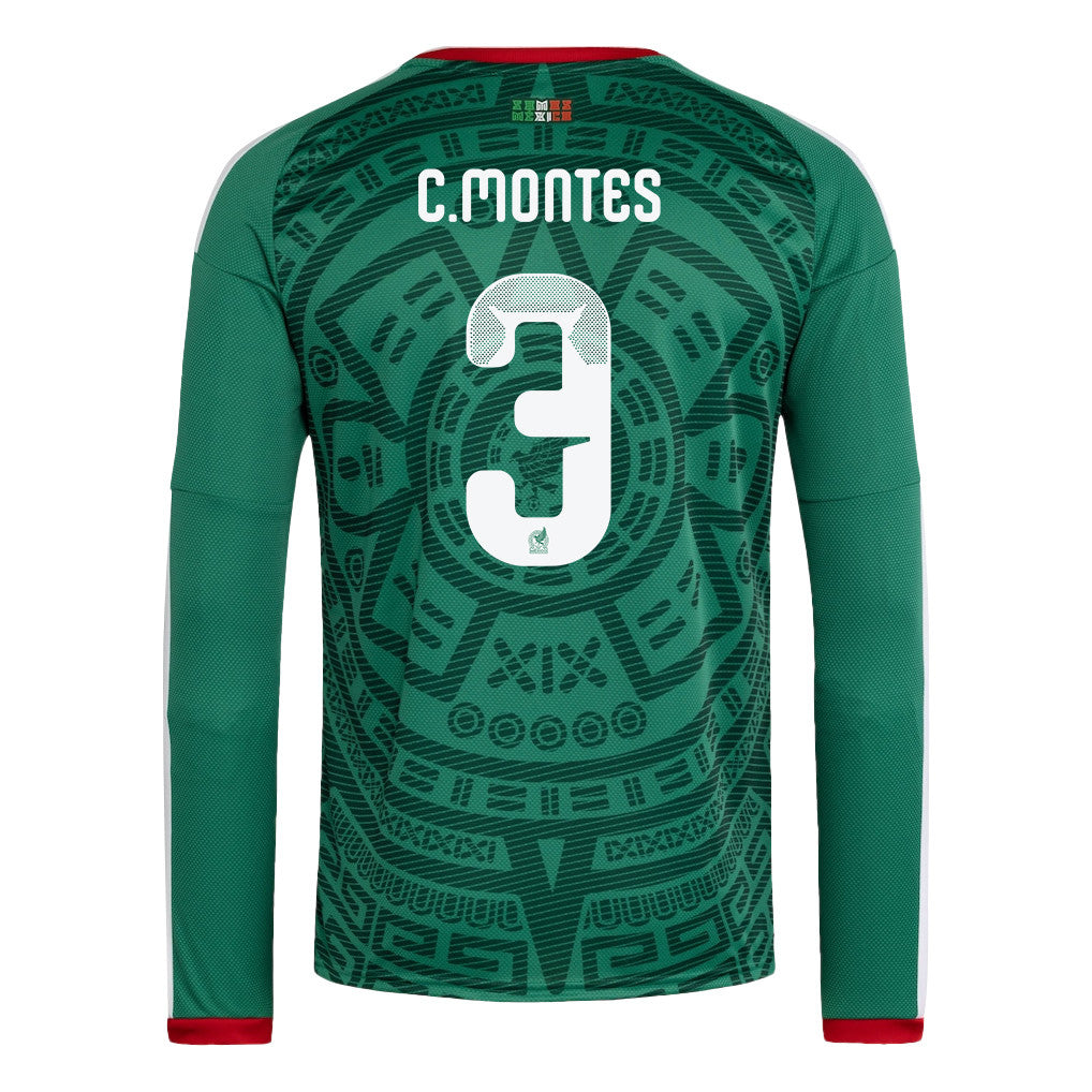 César Montes 3 Mexico National Team 2026 Home Long Sleeve Jersey - Green