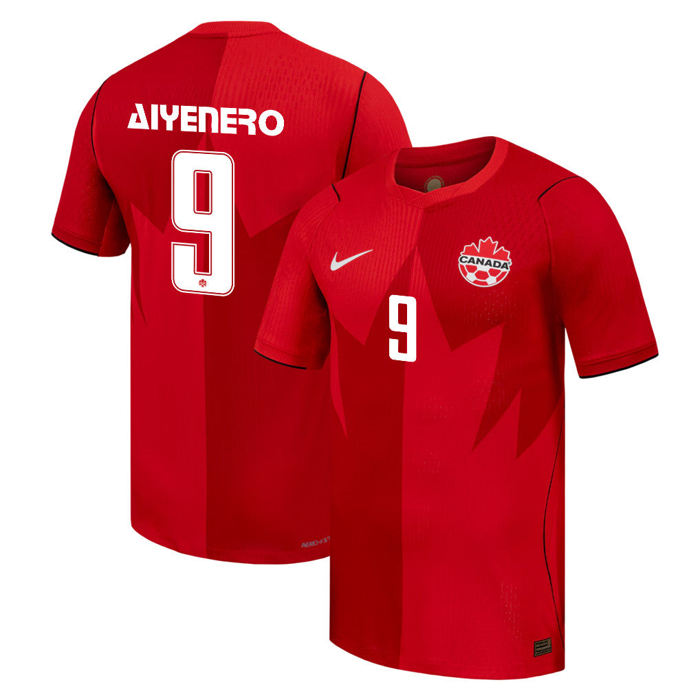 Marius Aiyenero 9 Canada National Team 2026 Home Jersey - Red, Men