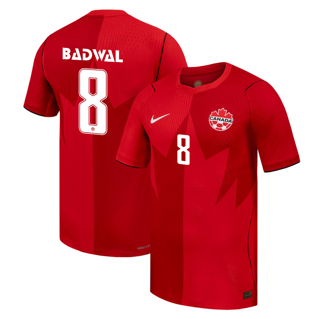 Jeevan Badwal 8 Canada National Team 2026 Home Jersey - Red, Men