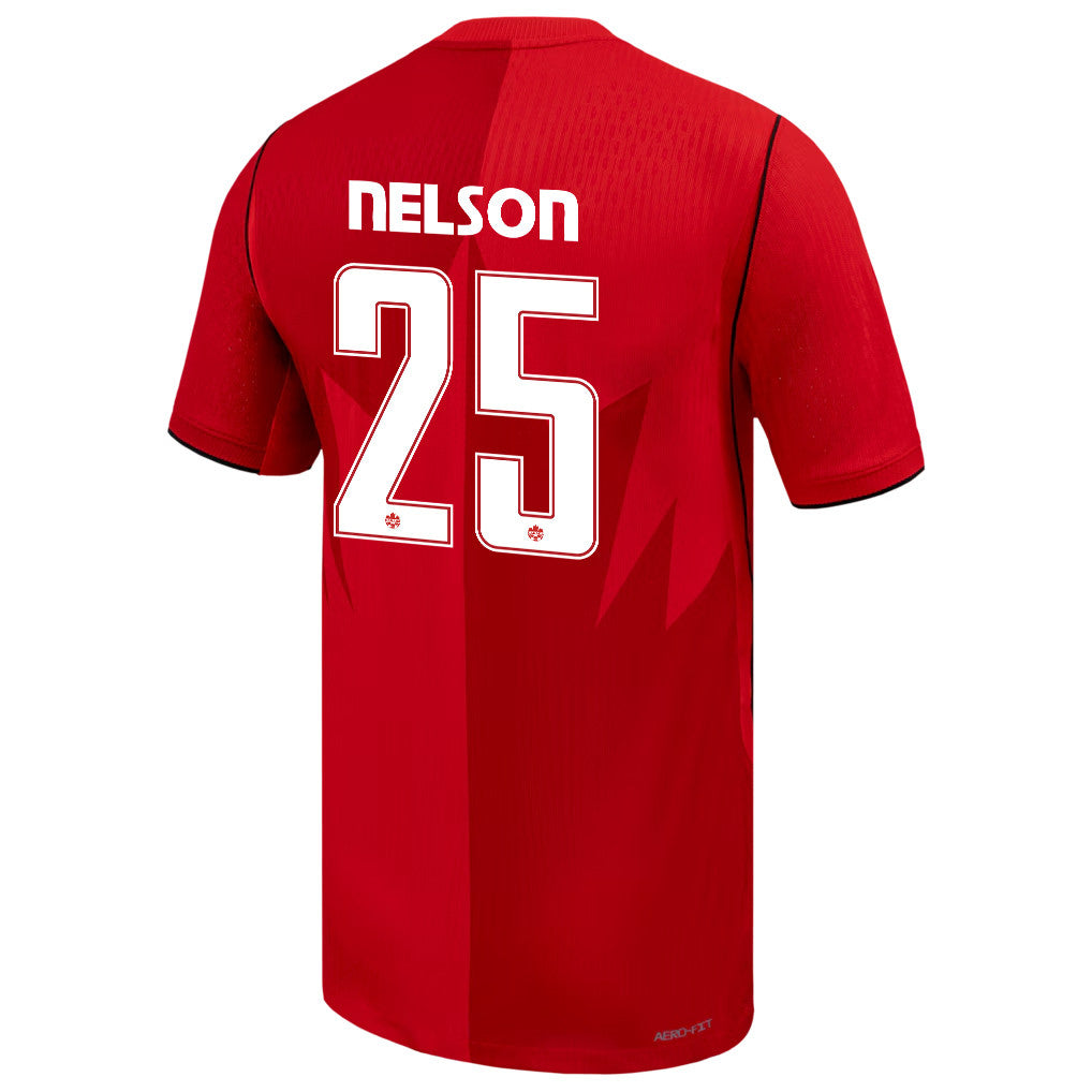 Jayden Nelson 25 Canada National Team 2026 Home Jersey - Red, Men