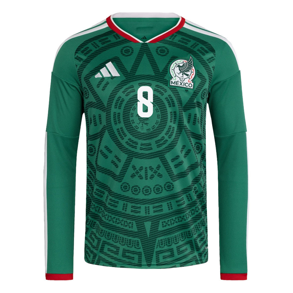 Carlos Rodríguez 8 Mexico National Team 2026 Home Long Sleeve Jersey - Green