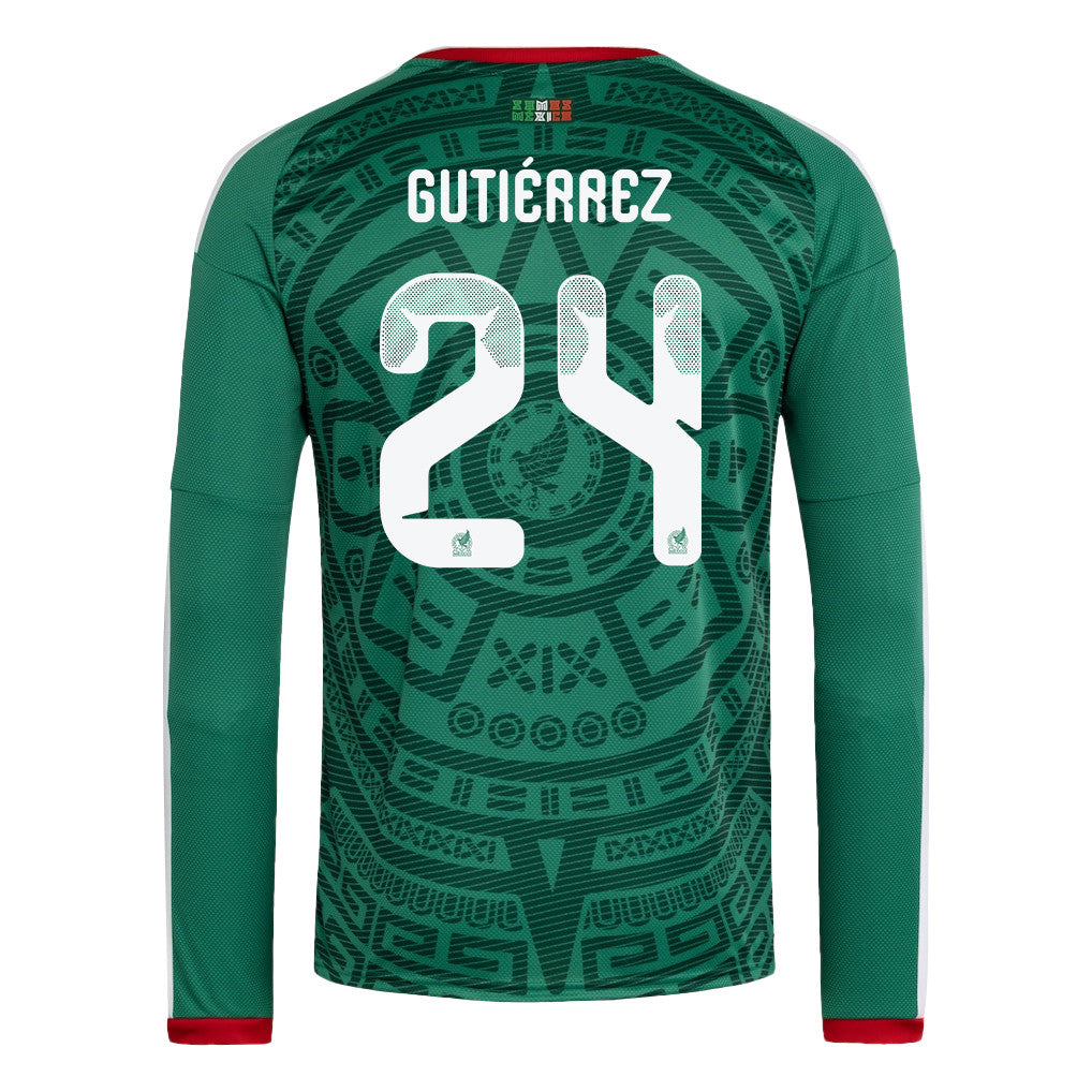 Brian Gutiérrez 24 Mexico National Team 2026 Home Long Sleeve Jersey - Green