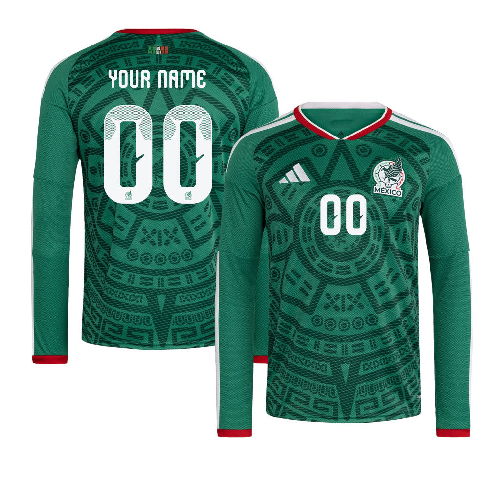Mexico National Team 2026 Home Long Sleeve Jersey - Personalized - Green
