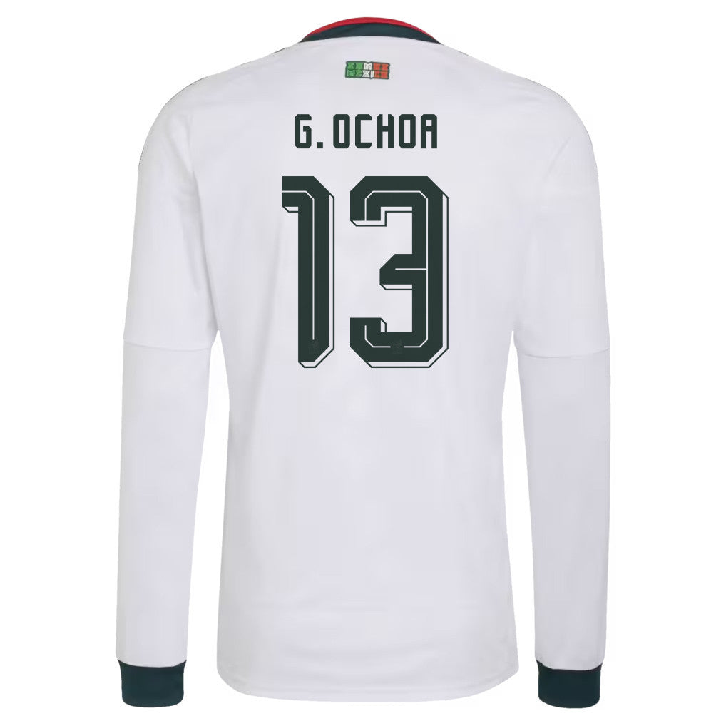 Guillermo Ochoa 13 Mexico National Team 2026 Away Long Sleeve Jersey - White