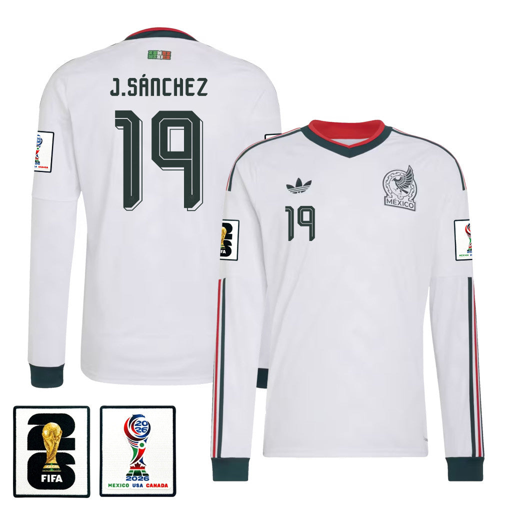 Jorge Sánchez 19 Mexico National Team 2026 Away Long Sleeve Jersey - White