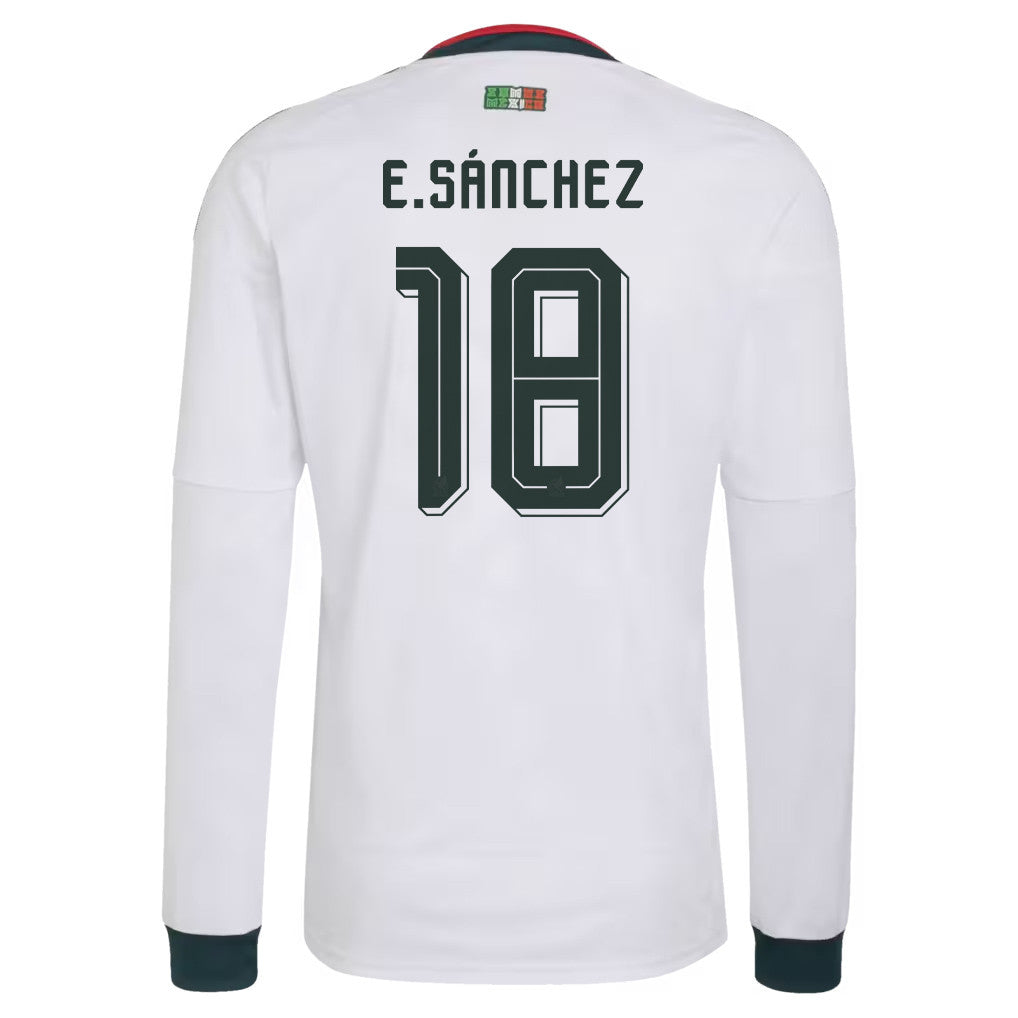 Érick Sánchez 18 Mexico National Team 2026 Away Long Sleeve Jersey - White