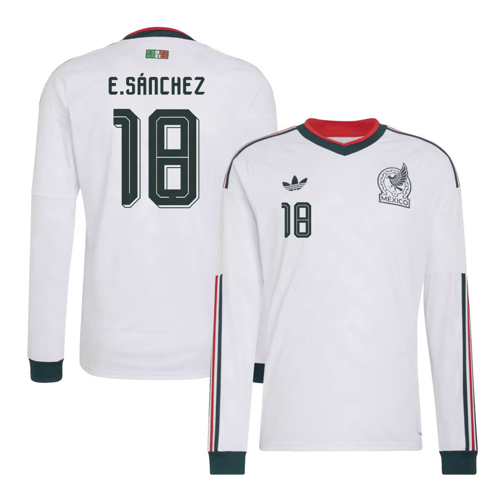 Érick Sánchez 18 Mexico National Team 2026 Away Long Sleeve Jersey - White